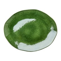 TRAY GREEN STONEWARE OVAL 40 